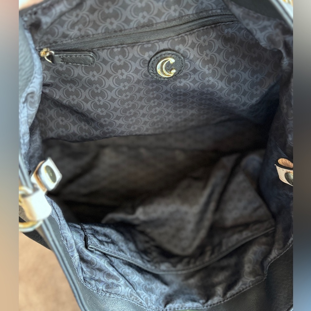 NWT Black Pebbled 3 in 1 Tote Set Crossbody Strap + Coin Wallet + Large Pouch. - Picture 6 of 13
